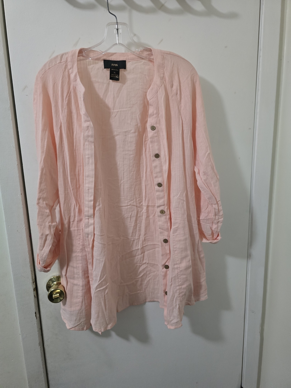 ✨ Rain Light Peach Relaxed Button-Down Tunic ✨